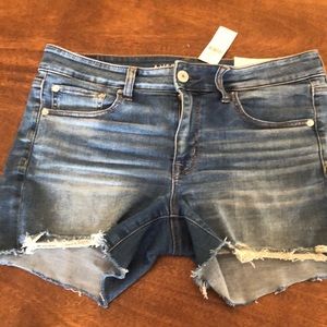 Denim midi shorts